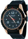 Omax Supreme #SS562 Men's Rose Gold Tone Stainless Steel Resin Band Water Resistant Watch