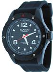 Omax Supreme #SS562 Men's Black IP Stainless Steel Resin Band Water Resistant Watch