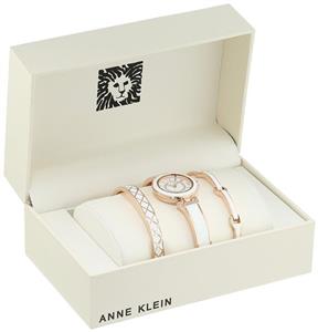 Anne Klein Women's Swarovski Crystal Accented Bangle Watch and Bracelet Set 