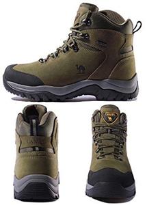 CAMEL CROWN Men's Waterproof Hiking Boots Comfortable Warm Leather Snow Boots Lightweight Trekking Shoes for Working 