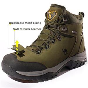 CAMEL CROWN Men's Waterproof Hiking Boots Comfortable Warm Leather Snow Boots Lightweight Trekking Shoes for Working 