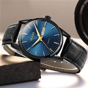 Amazon Watch Men's TOP 1 Weekender Calendar Black Brown Strap Mens Watches Classic Casual with Blue White Dial Waterproof 30M 