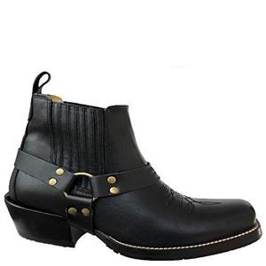 Brunello's Silverado Men's Western Boot with Square Toe- Low Cut in Napa Black