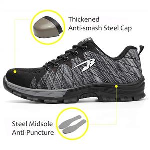 Getch Men's Work Safety Shoes S3 Steel Toe Puncture Proof, Lightweight Non-Slip Industrial & Construction Outdoor Casual Breathable Womens Protection Footwear 