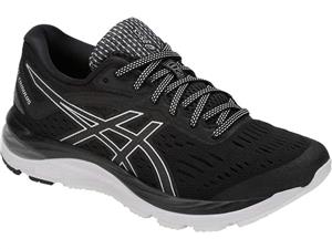 کتانی رانینگ زنانه آسیکس Asics Gel-Cumulus 20 2E Wide Black White