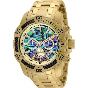 Invicta Men's Pro Diver Scuba Quartz Chronograph Carbon Fiber Bezel Abalone Dial Bracelet Watch 50mm 