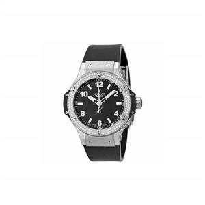 Hublot Big Bang Black Dial Diamond Black Rubber Ladies Watch 361.SX.1270.RX.1104 