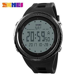 Men's Green Double Time Digital Sport Watch Green Military Army Large Face Dial LED Outdoor Athletic Marathon Electronic Thin Wrist Watches Waterproof Fashion Casual Tactical Stopwatch 