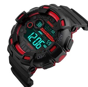 Mens Digital LED Sports Watch Military Multifunction Dual Time Alarm Countdown Stopwatch 12H/24H Time Backlight 164FT 50M Waterproof Calendar Month Day Date Watch 