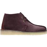 CLARKS Desert Trek Hi Mens Purple Suede Casual Dress Lace Up Chukkas Shoes