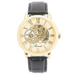 KTC Deals Forsining Gold Color Case Mechanical Dial Automatic Movement Leather Band Wrist Watch