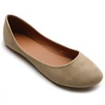 Ollio Womens Shoe Ballet Light Faux Suede Low Heels Flat