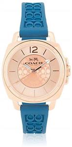 Coach Women's 14502095 Mini Boyfriend Signature Blue Strap Rose Gold Tone Watch