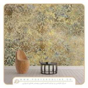 پوستر دیواری لاکچری پتینه طرح اسلیمی کد A-3006