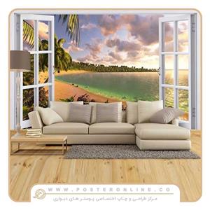 پوستر دیواری پنجره رو به دریا کد n-7290