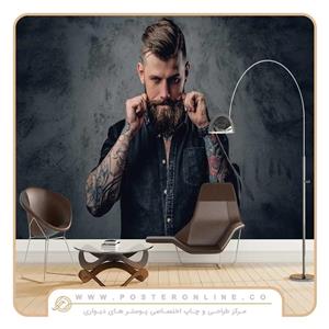 پوستر دیواری آرایشگاه مردانه طرح چهره mt-83304
