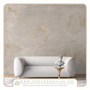 پوستر دیواری پتینه لاکچری طوسی M-99022