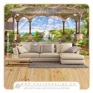 کاغذ دیواری منظره ویلای سلطنتی ساحلی کد n-7322
