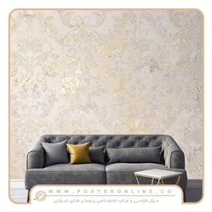 کاغذ دیواری پتینه و داماسک طلایی  mt-85022