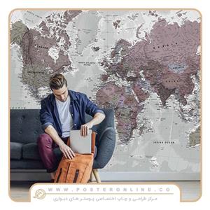 کاغذ دیواری املاک طرح نقشه جهان کد mt-83956