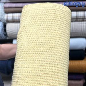 پارچه پاییزه و زمستانه بافت لیمویی  روشن  طرح  ریز کره ای کد ۳۵۶۸