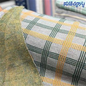 پارچه پاییزه و زمستانه بافت زرشکی طوسی ۲ رو طرح پازلی کره ای کد ۳۶۰۹