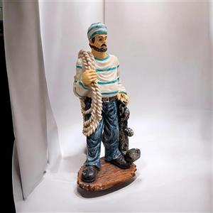 مجسمه ماهیگیر لنگردار سایز 12 × 11 × 30 سانتیمتر