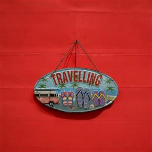 تابلو فلزی بیضی TRAVELING سایز 40 × 20 سانتیمتر