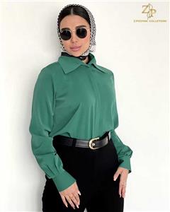 شومیز زنانه مجلسی سبز دلا