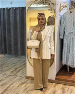 کت تک زنانه مجلسی لینن آیسل