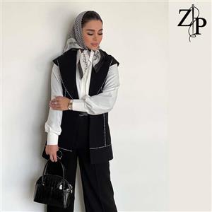 وست زنانه کرپ مشکی مجلسی آنا