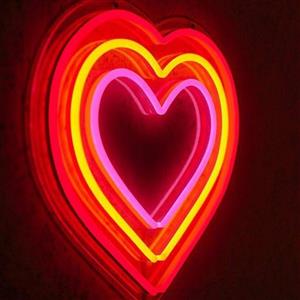 تابلو نئون قلب سه لاین کد 962