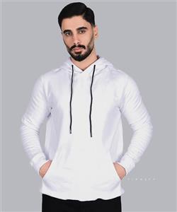 هودی مردانه سفید ساده برند تیپ نتی کد 3070