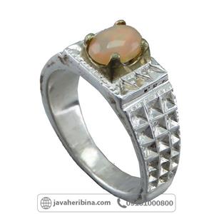 انگشتر اوپال نقره مردانه بسیار زیبا کد 53 