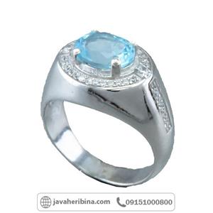 انگشتر توپاز نقره مردانه خاص وزیبا کد 54 