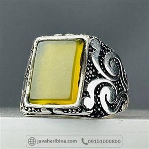 انگشتر عقیق شرف الشمس نقره مردانه خاص کد 64 