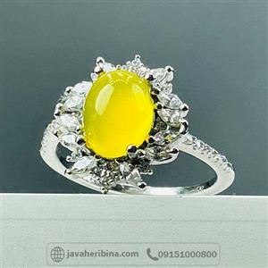 انگشتر عقیق شرف الشمس نقره زنانه درخشان کد 88