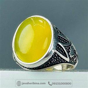 انگشتر عقیق شرف الشمس نقره مردانه کد 88 