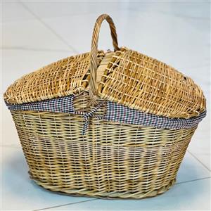 سبد پیک نیک حصیری کلبه ای روشن کد114