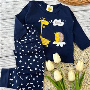 ست راحتی بلوز و شلوار نوزادی طرح خارپشت  6 ماه تا 1 سال کد 7