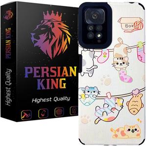 کاور پرشین کینگ مدل گربه و جوراب مناسب برای گوشی موبایل شیائومی Redmi Note 11 4G   Note 11s