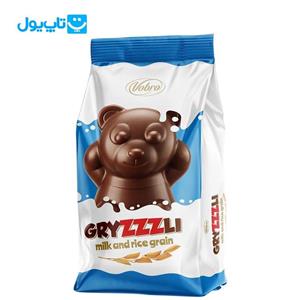 شکلات شیری  طرح گریزلی Gryzzzli مدل خرس عروسکی وبرو Vobro وزن 500 گرم
