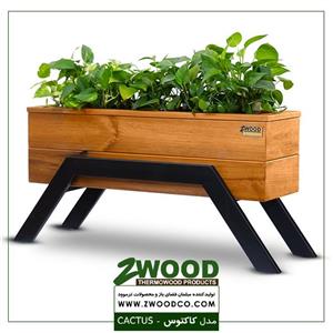 گلدان چوبی مدرن کاکتوس zw-f35