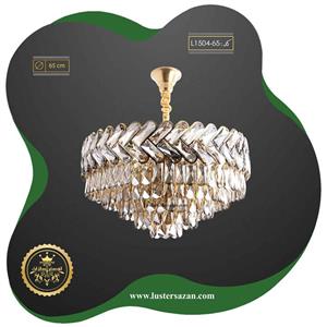 لوستر مدرن کریستالی L1504-65 | طراحی شیک با رنگ نسکافه‌ای گرم و چشم‌نواز