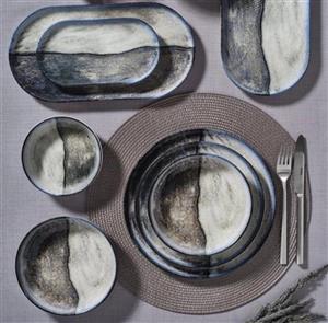 سرویس غذاخوری چینی مدل استخوانی30پارچه 6نفر کاراجا ترکیه