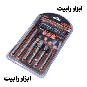 ست 16 پارچه رابط و نوک پیچ گوشتی