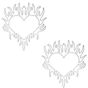 نگین قلب آتشین مشکی کد 779/8