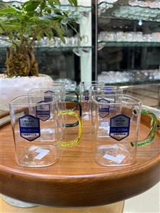 لیوان 6تایی مربع دسته رنگی  DELI