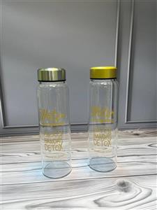 بطری  پیرکس درب استیل و درب طلایی