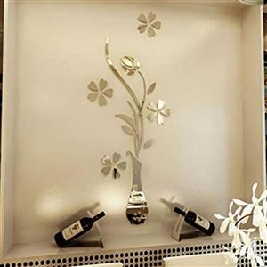 اینه دکوراتیو پدیده مدل گل و گلدان120در 45 سانتی متر